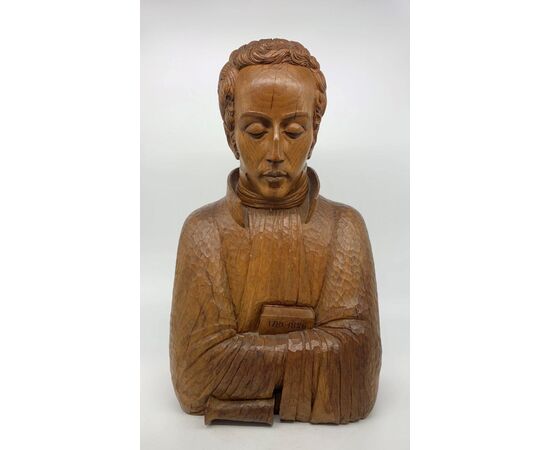 Magnificent life-size bust in tropical wood by Simón Bolívar - Early 20th century