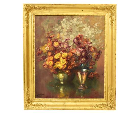 ANCIENT PAINTINGS WITH FLOWERS, EIGHTEENTH CENTURY, OIL ON CANVAS, SIGNED J. STAPPERS. (QF155)     