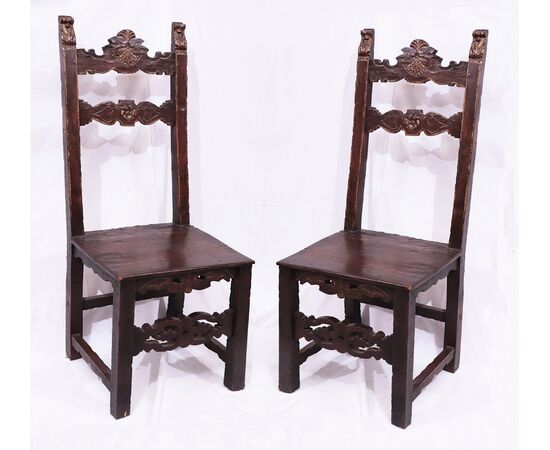 Pair of high chairs, Tuscany, 16th century     