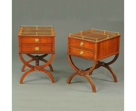 Pair of bedside tables / mahogany tables     