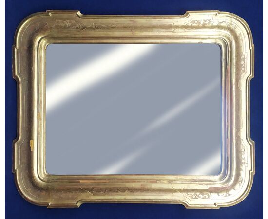 Large tray mirror in gilded wood - Italy 19th century     