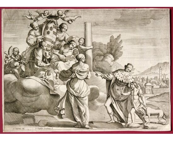 “The Study of Law with the Coat of Arms of a Cardinal supported by the Four Virtues”