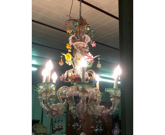 Antico lampadario vetro Murano anni '20