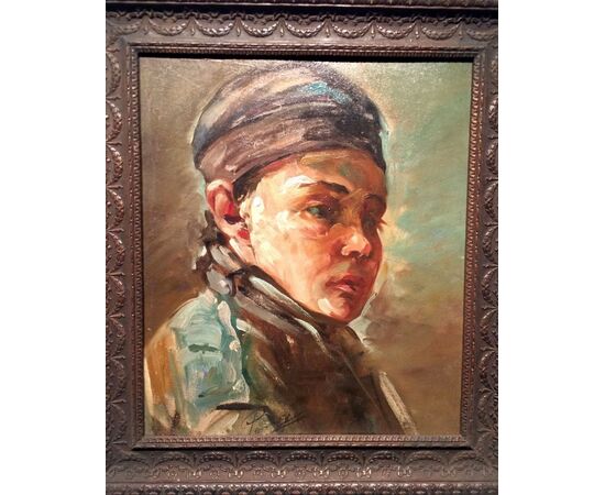 Giuseppe Ponga, portrait painting of a young fisherman     