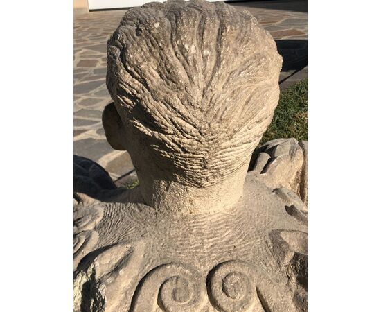 Antico scultura del '700 testa di uomo