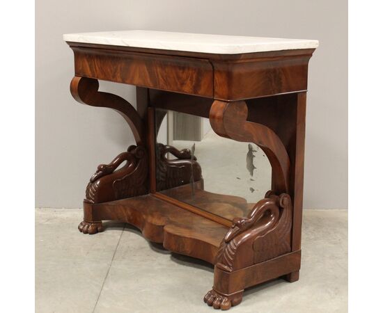 Antique Console Charles X in mahogany - Italy, 19th century     