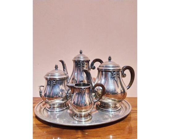 Servizio da tè o caffè in silver plate epoca Art Decò Francia
