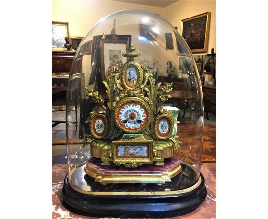 Table clock under glass bell, Napoleon III period