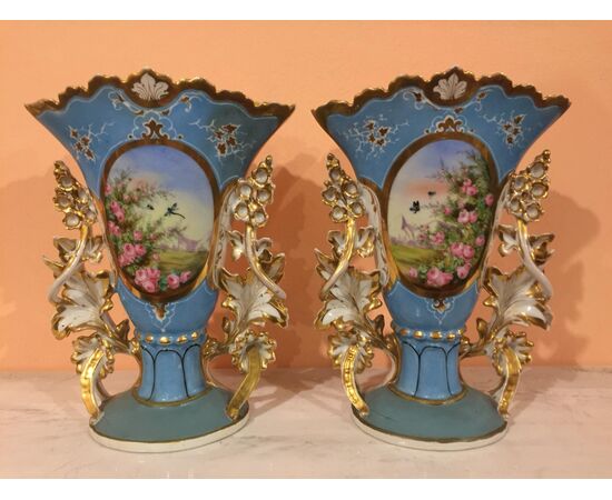 Coppia di vasi in porcellana epoca Napoleone III