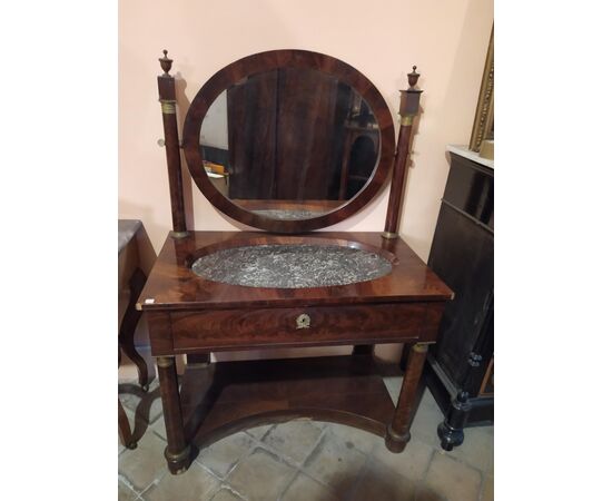 French Empire period mahogany feather dressing table