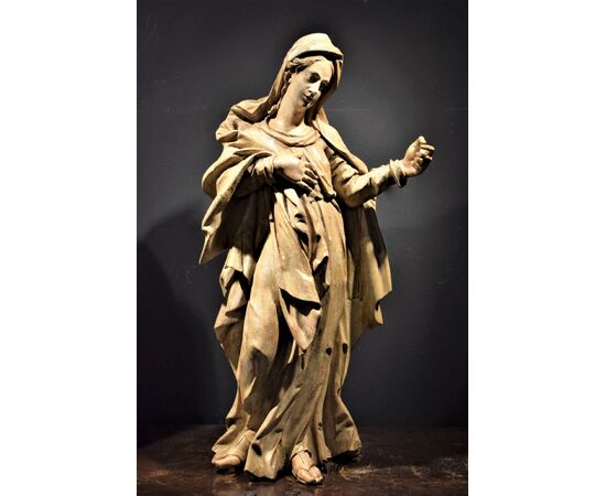 &quot;Madonna&quot; Roman Renaissance Wooden Sculpture     