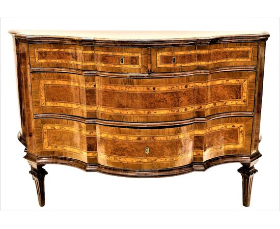 Commode Louis XVI front and sides moved, Venice 1760     