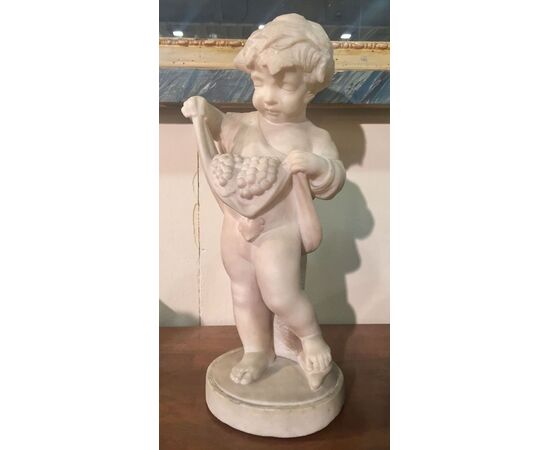 Sculpture of a child in marble of the 19th century     