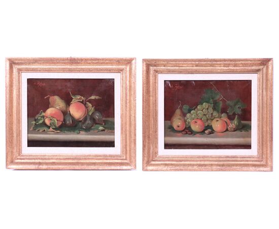 Pair of still lifes, "A. Figlinesi", '900