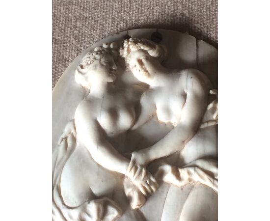 Small bas-relief in neoclassical ivory