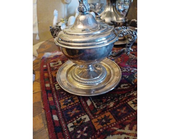 Nineteenth century silver-plated copper sugar bowl     