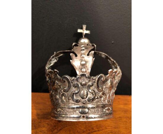 Silver crown from statue.Italy     