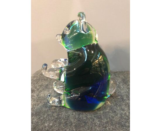 Bear in submerged glass. Cenedese manufacture. Murano.     