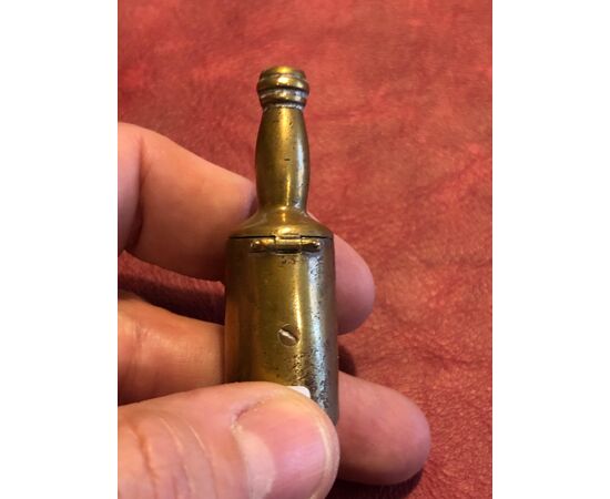 Brass matchbox in the shape of a beer bottle.Austria.     