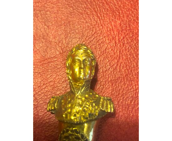 Sigillo in bronzo dorato raffigurante busto dell’ammraglio Nelson.Firmato.