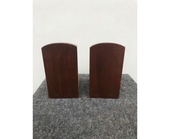 Pair of bookends in painted softwood depicting a couple of bears. Germany.     