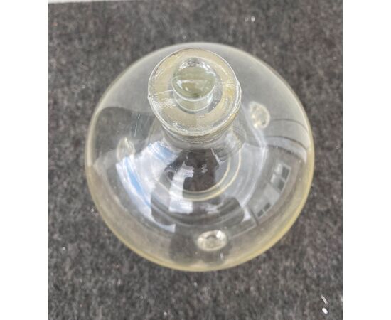 Lightweight blown glass apothecary bottle with open and raised bottom.Modena or Venezia.     