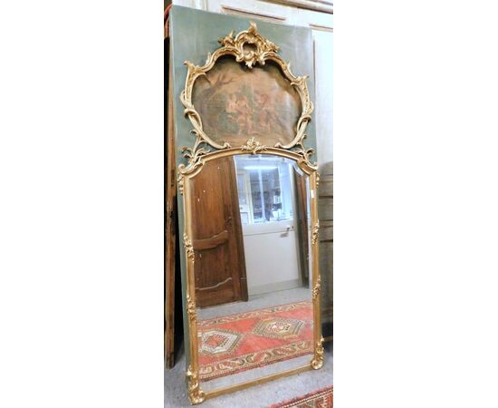 specc231 - Liberty mirror, lacquered and gilded, cm l 98 xh 240     