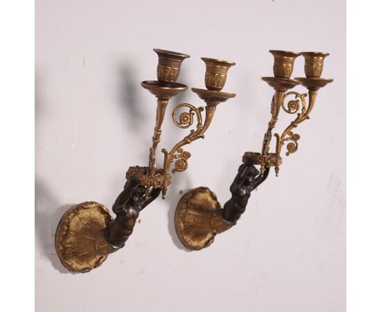 Pair of Napoleon III wall lamps