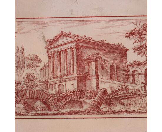 Scagliola Attributed to Amedeo Seytter - "Temple of Clitunno between Fugl.ni and Spoleti alle Vene"