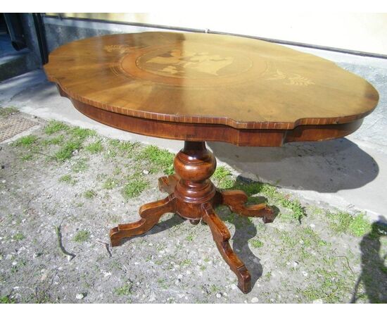 Inlaid table Rolo a Cappello of the Priest Ugo Mari