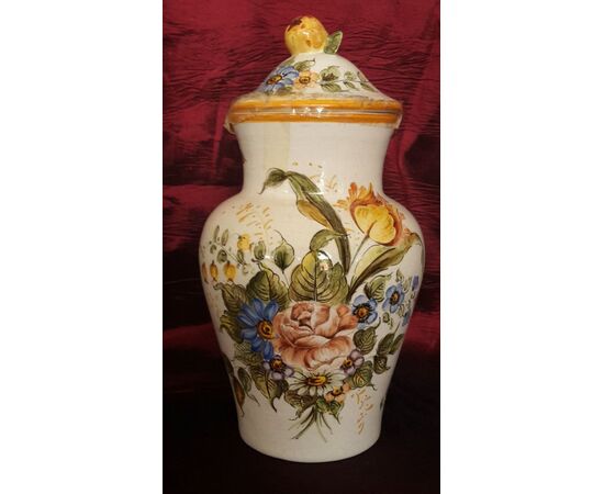 Pair of hand painted Italian ceramic vases