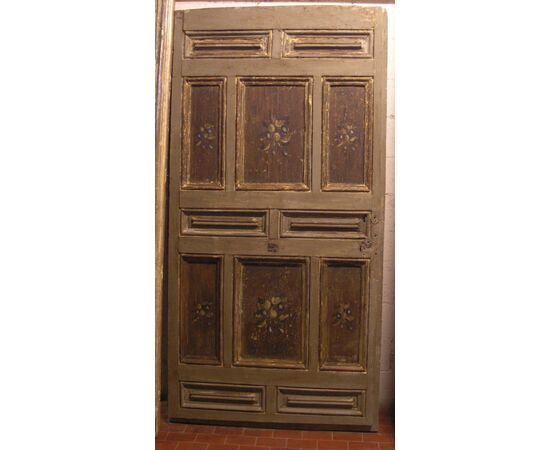 ptl354 lacquered door, period &#39;600, meas. cm 110 xh 216, thickness. 5.5 cm     