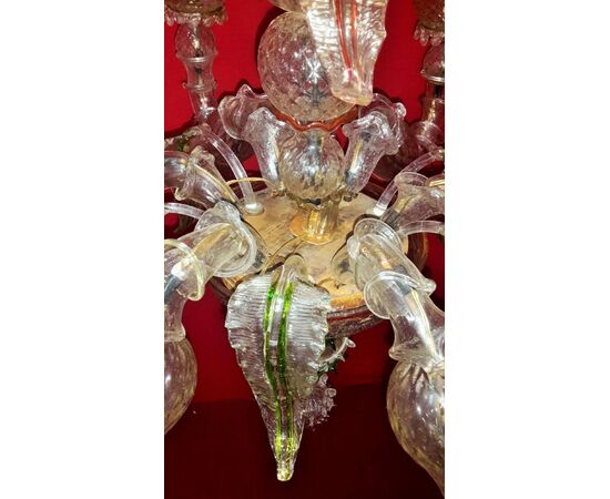 Blown glass chandelier