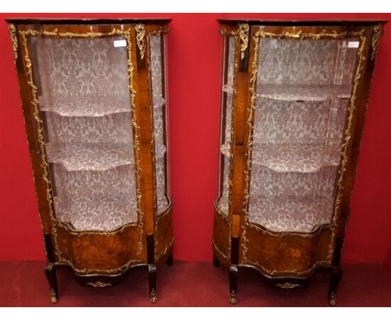 Pair of Napoleon III display cabinets