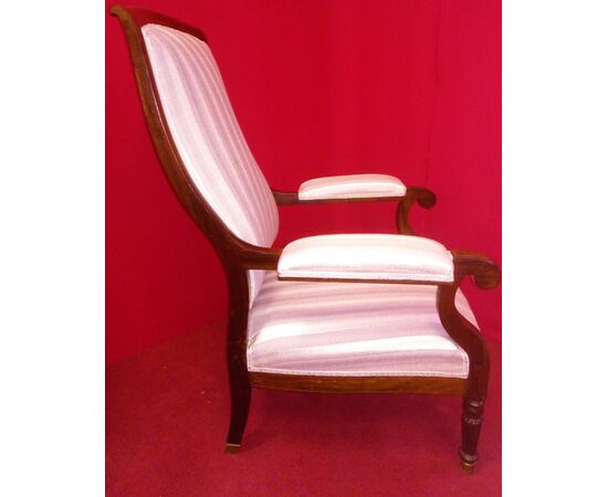 English armchair with striped fabric