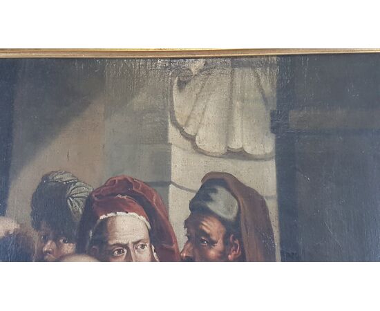 Ancient oil painting on canvas "the tribute to Caesar" follower of Rubens Sec XVII euro 5,800.00 negotiable