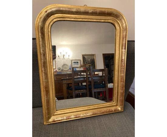 Antico specchio dorato epoca XIX Francia mis 61 x cm 48 