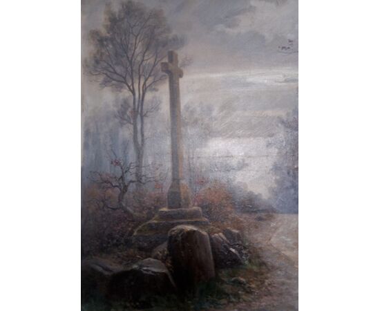 Grande dipinto agreste Claudius Seignol (Lione 1858-1926)