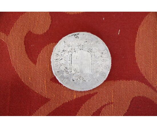 Moneta da collezione in argento Regno d'Italia 5 lire Vittorio Emanuele II 1872 euro 35,00
