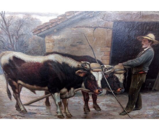 Large rural painting Claudius Seignol (Lyon 1858-1926)