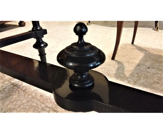 Center table rich in inlays from the Napoleon III period France