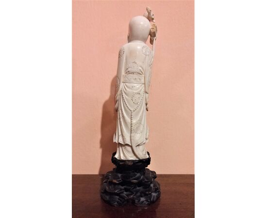 Ivory statuette, oriental sage, late 19th century