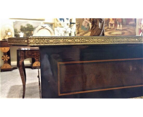 Center table rich in inlays from the Napoleon III period France