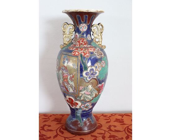 Vaso vintage satsuma in ceramica policroma anni 1960 circa PREZZO TRATTABILE