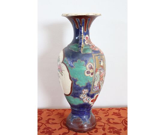 Vaso vintage satsuma in ceramica policroma anni 1960 circa PREZZO TRATTABILE