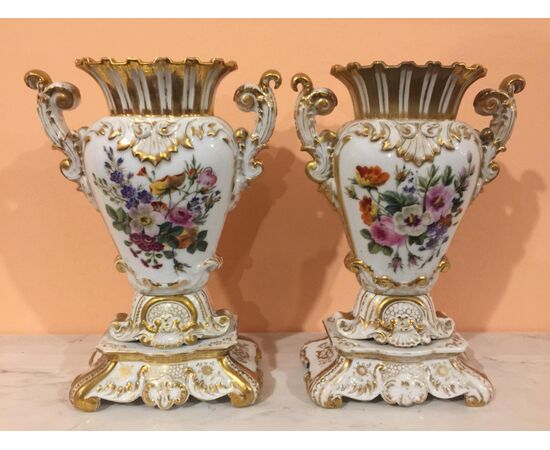 Pair of porcelain vases from the Louis Philippe period, France