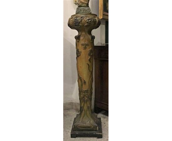 Sculpture with patinated plaster column from the Liberty period
