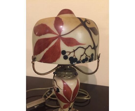 Glass paste lamp signed by the artist, Liberty period