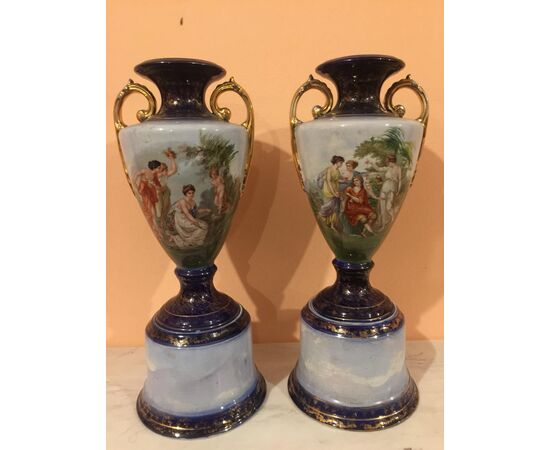 Coppia di vasi in ceramica provenienza Francia
