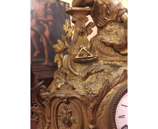Orologio da tavolo con movimento a pendolo, epoca Napoleone III 